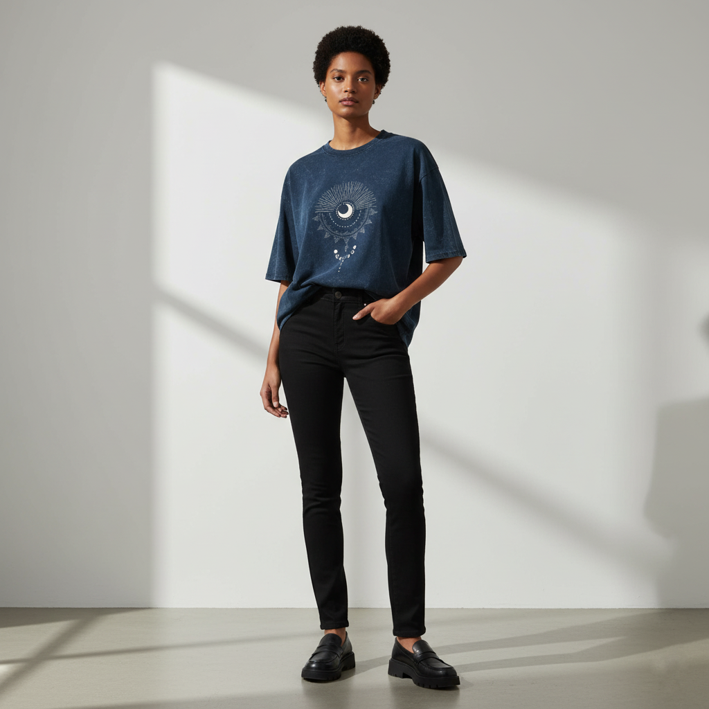 MOON ACID WASH TEE